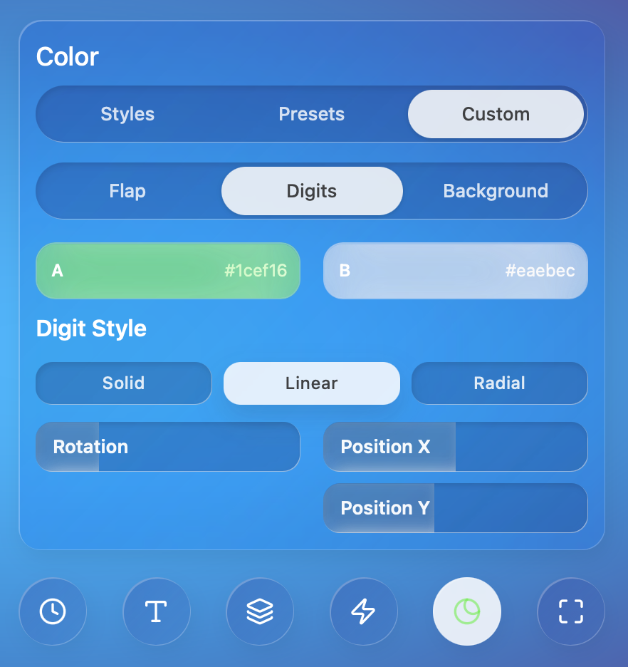 Digit Color Customization
